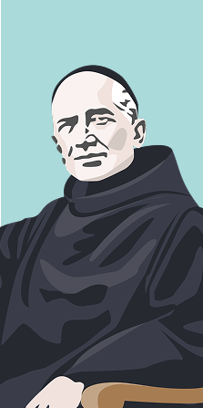 Retrato ilustrado de San Benito Menni, fundador de Hermanas Hospitalarias